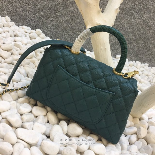 Chanel女包 92992# 2019最新棱格新顏色 香奈兒單手挽手提單肩包 香奈爾蜥蜴紋手挽包 Chanel斜挎包  djc2842